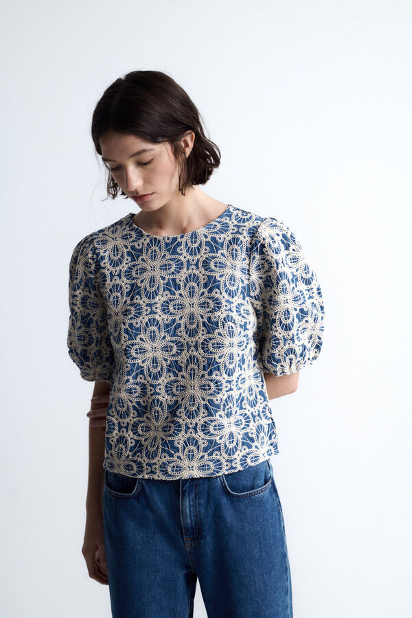Object Top piqué bordado Azul
