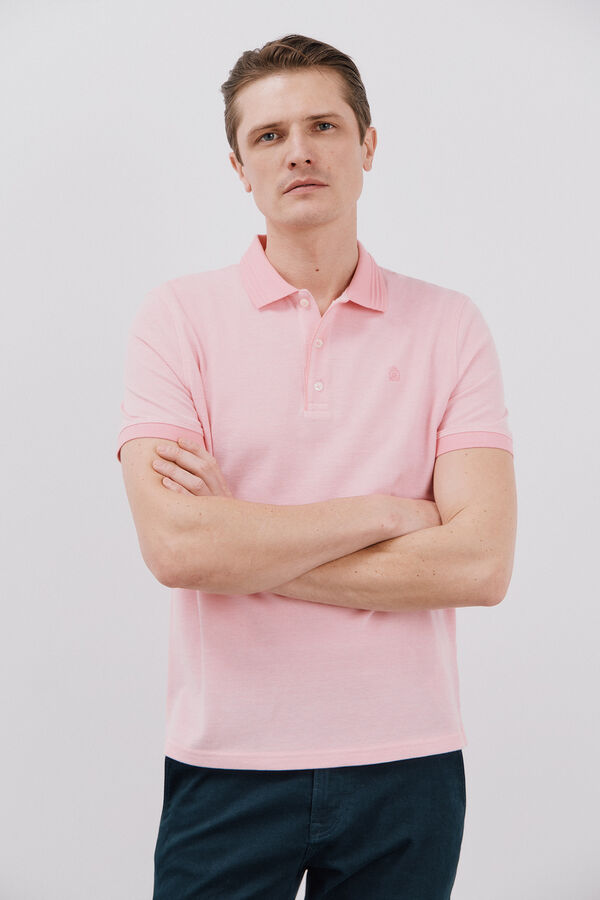 Cortefiel Oxford polo shirt Coral