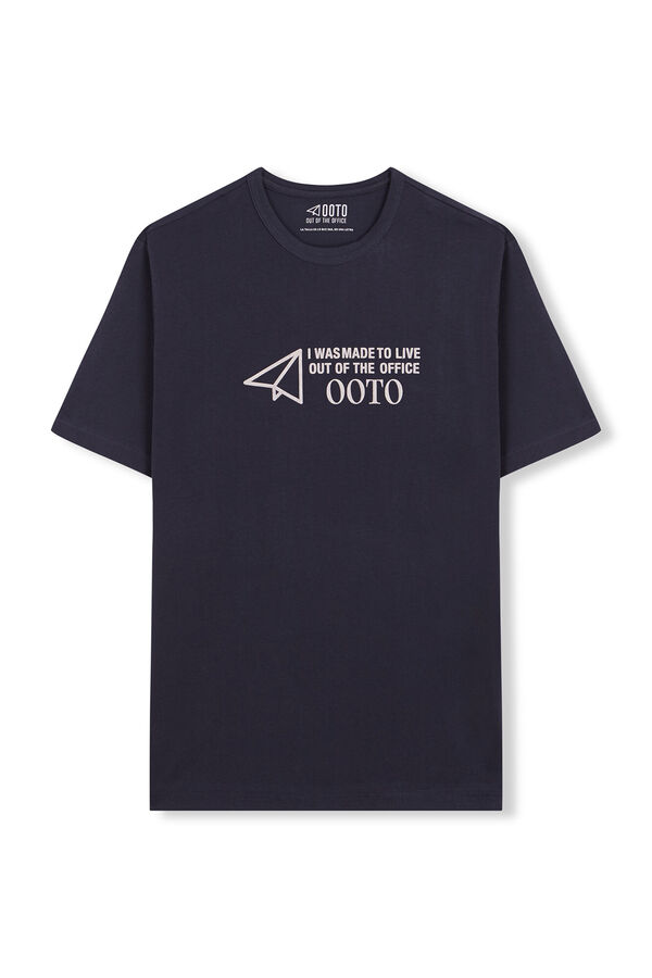 OOTO Camiseta gráfica lavada Azul marino