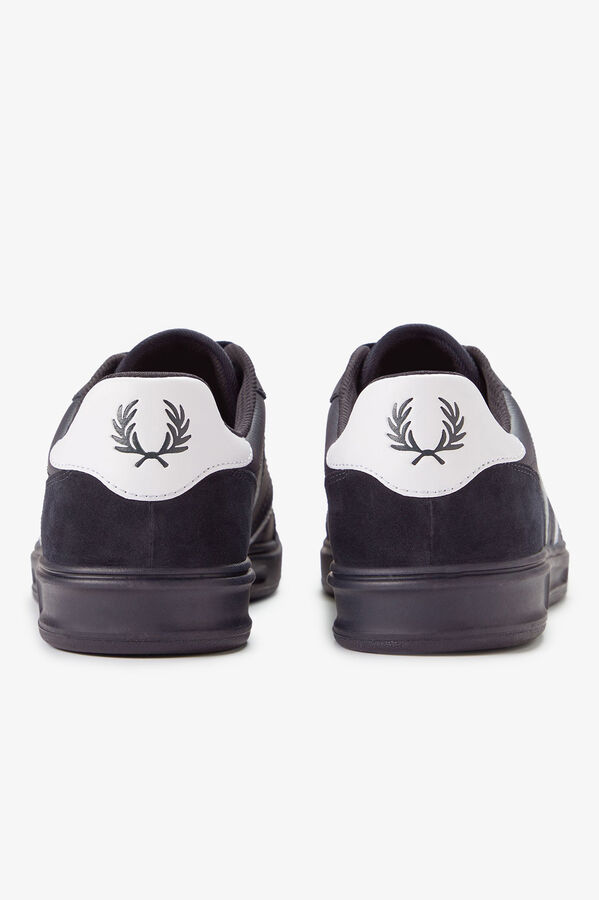 Fred Perry Tênis B4 em couro/camurça com relevo Azul