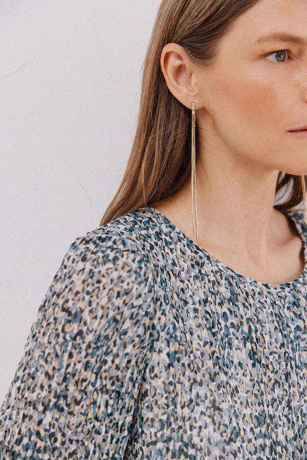 Cortefiel Blusa plissada Azul