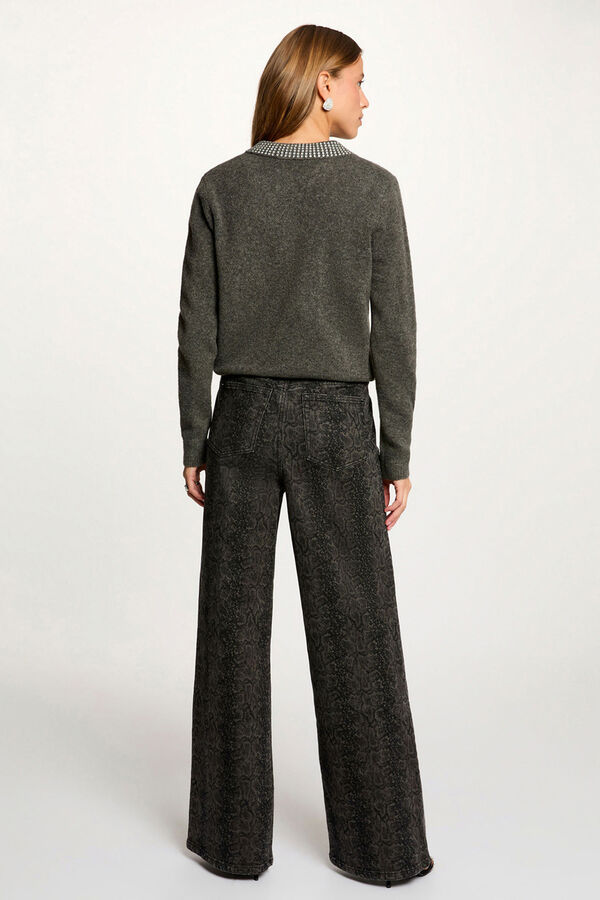 Morgan Jersey con botones Gris