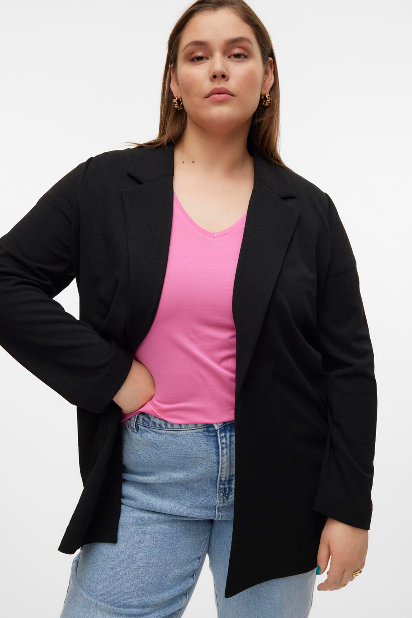 Regular fit inverted collar blazer Women s blazers Cortefiel