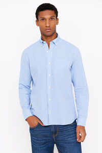 Cortefiel Easy-iron checked shirt Blue