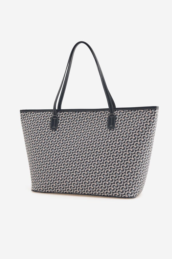 Cortefiel Bolsa de compras com monograma Azul