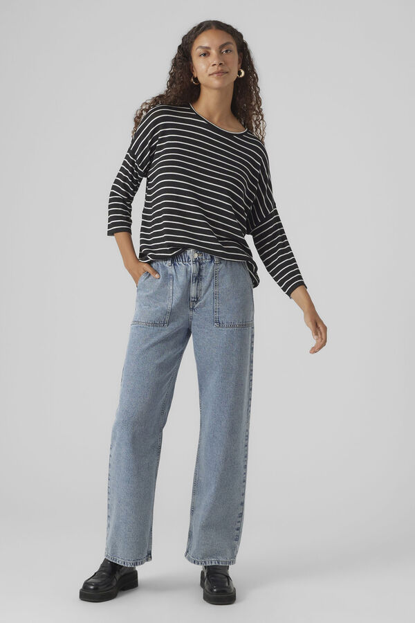 Vero Moda 3/4 sleeve jersey knit jumper Black