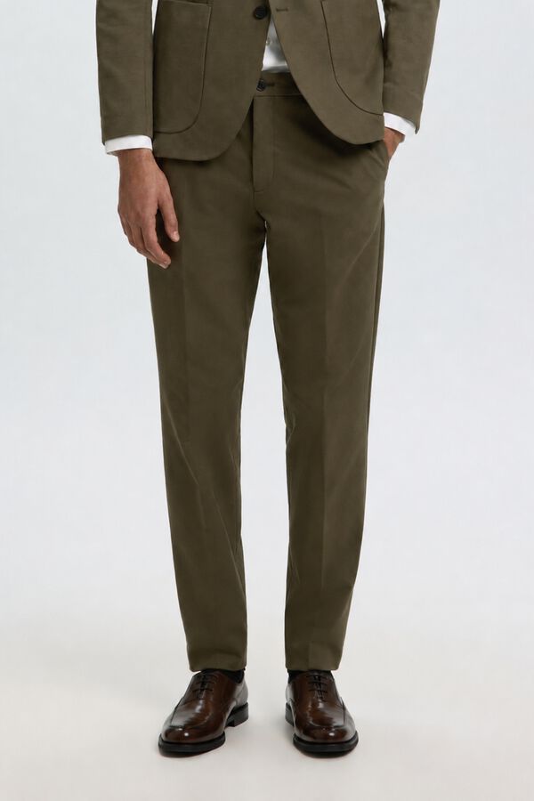 Selected Cal&ccedil;a formal Slim Fit Verde