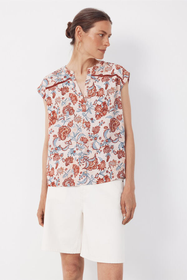 Cortefiel Entredos blouse Printed red