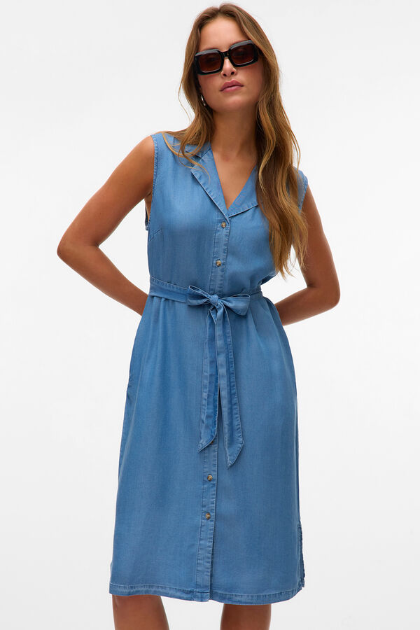 Vero Moda Vestido midi camiseiro Azul