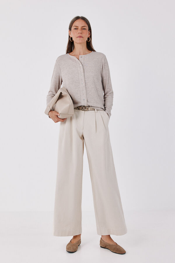 Cortefiel Piping tulle cardigan Nude