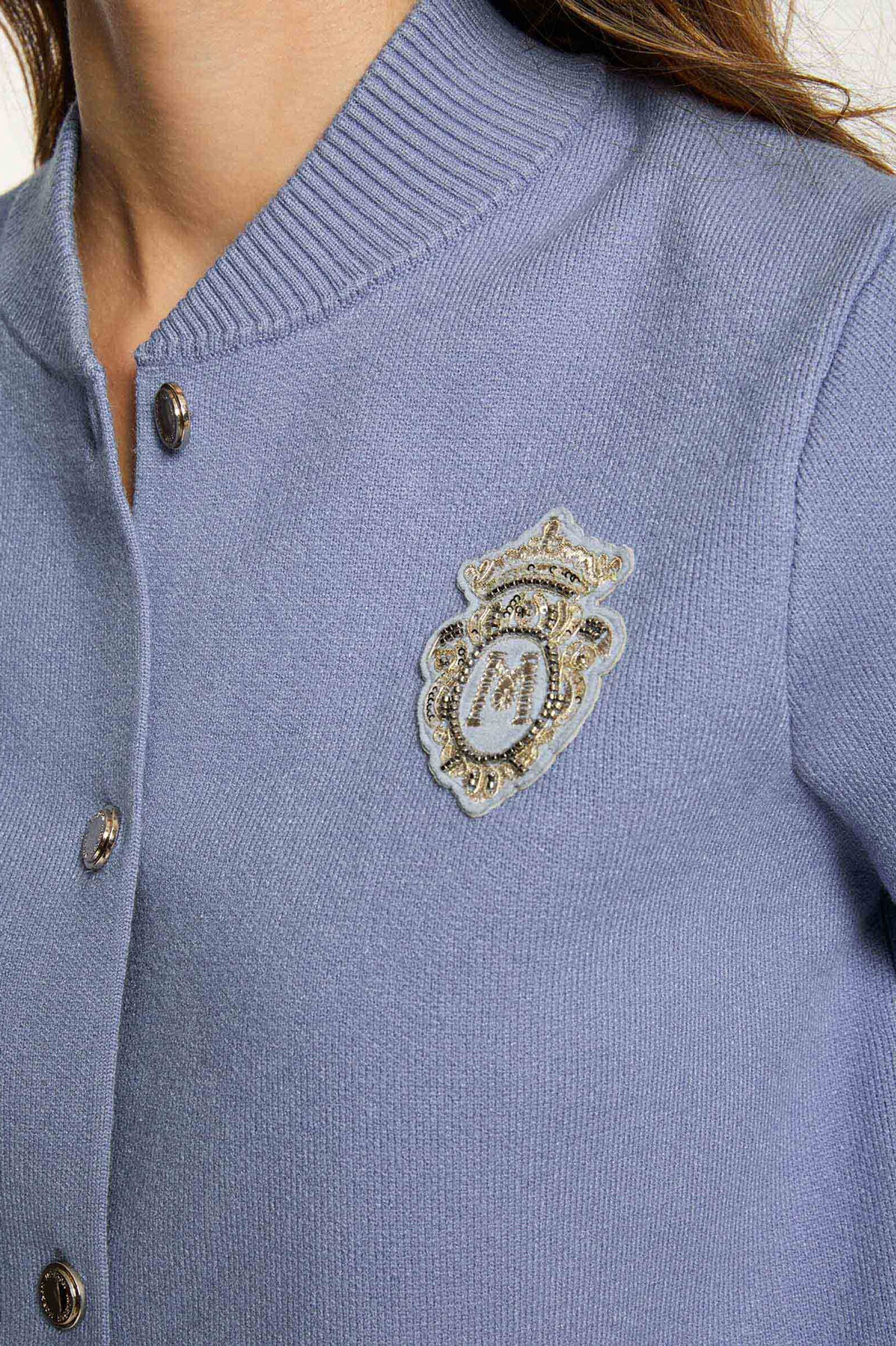 Morgan Cardig&atilde; com gola de pel&uacute;cia