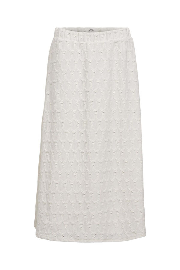 Cortefiel Openwork embroidered skirt White