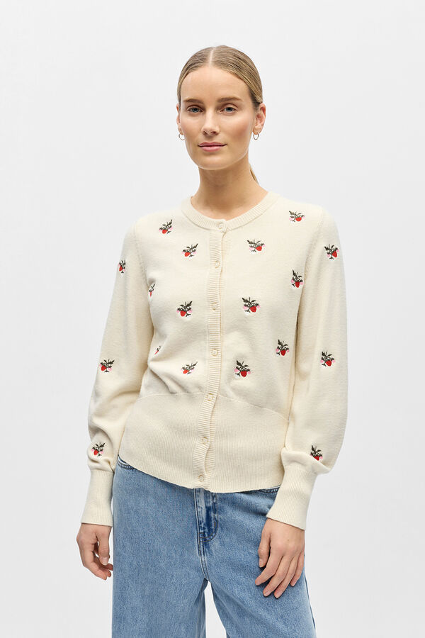 Object Casaco de malha bordado Tostado