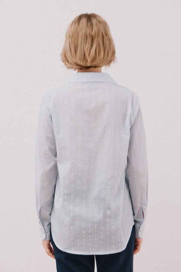 Cortefiel Camisa algodón rayas Azul