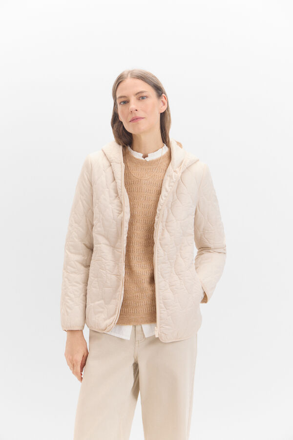 Cortefiel Ultralight quilted jacket Ivory