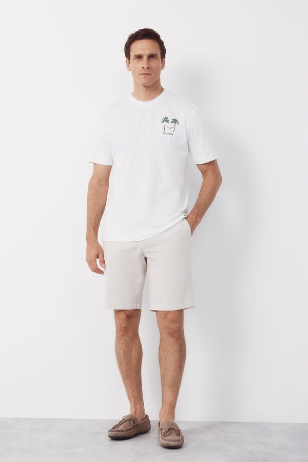 Cortefiel Graphic T-shirt White
