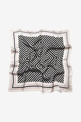 Vilanova Bandana Estampada Geom&eacute;trica Preto