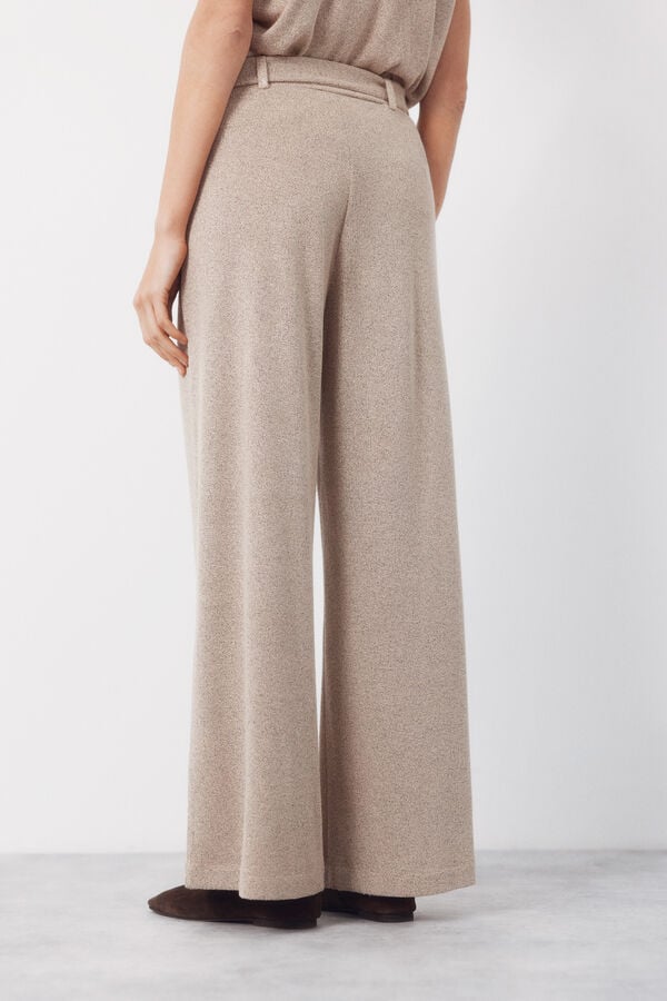 Cortefiel Rustic jersey-knit trousers Beige