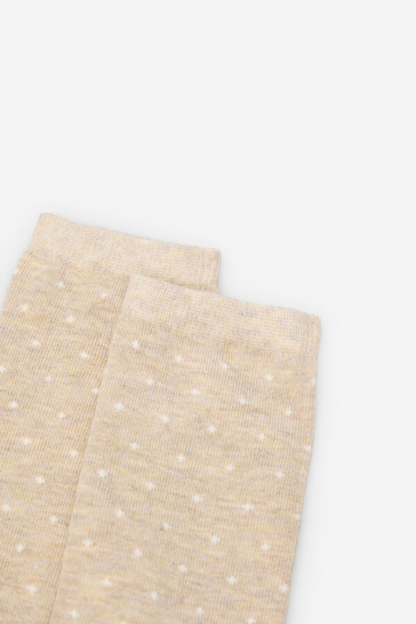 Cortefiel Long mini polka-dots sock Nude