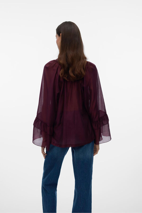 Vero Moda Blusa de manga com babados  Roxo
