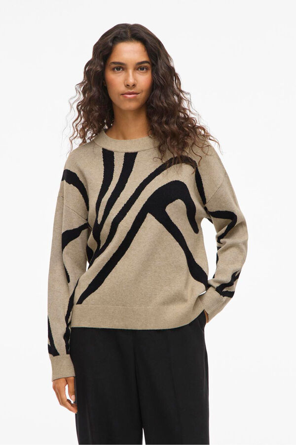 Vila Camisola de malha com viscose Tostado