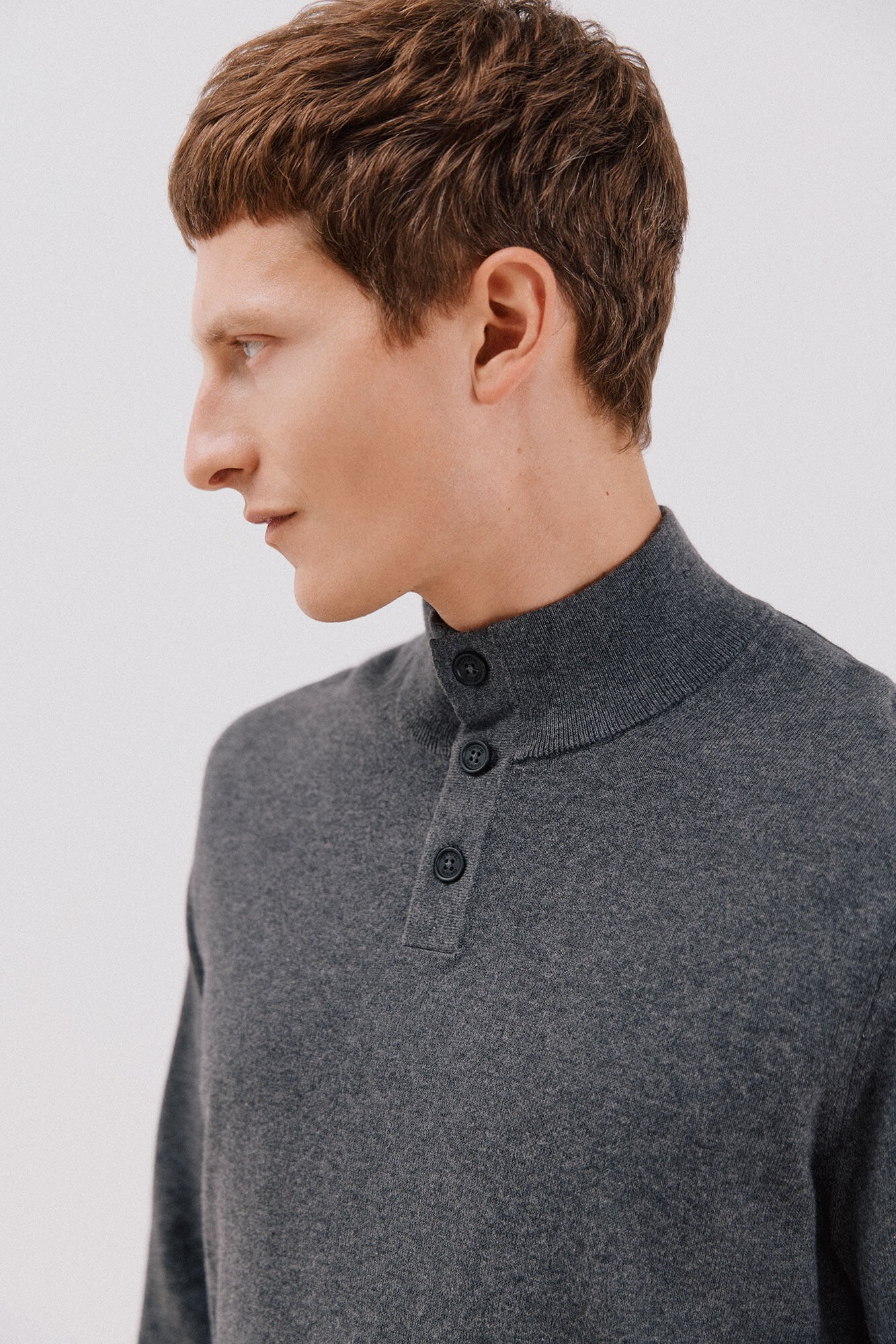 Cortefiel Cotton/silk cashmere high neck jumper