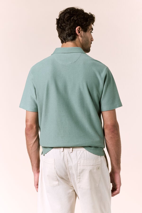 OOTO Polo piqu&eacute; cuello en V Verde