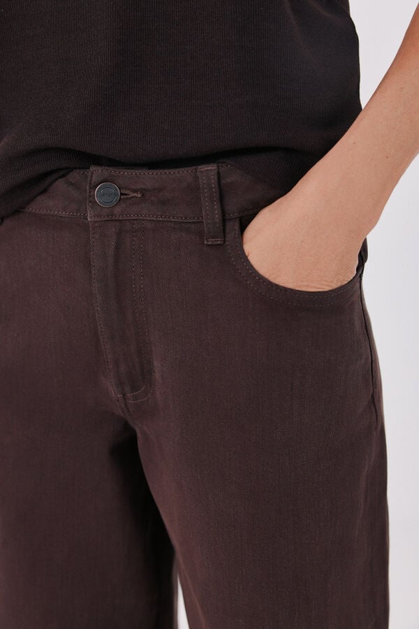 Cortefiel Long palazzo jeans Dark brown