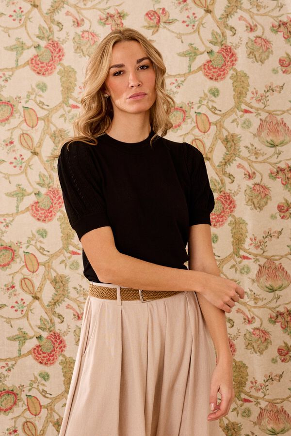 Pol&iacute;n Et Moi Top Ruth preto Preto