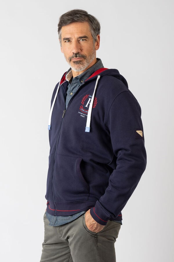 Privata Sweatshirt aberto com capuz e bolsos Azul
