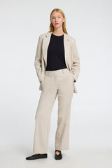 Selected Femme Pantalón de lino Wide Leg Marrón