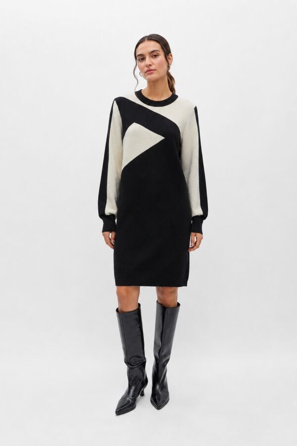 Object Vestido de malha estampado Preto