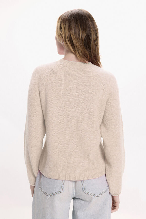 Vila Jersey-Knit jumper with cuff detail Nude