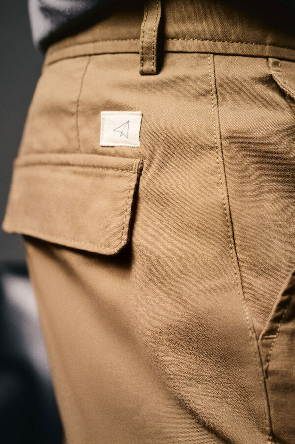 OOTO Calças cargo slim fit Castanho