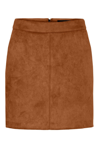 Cortefiel Short suede skirt Brown