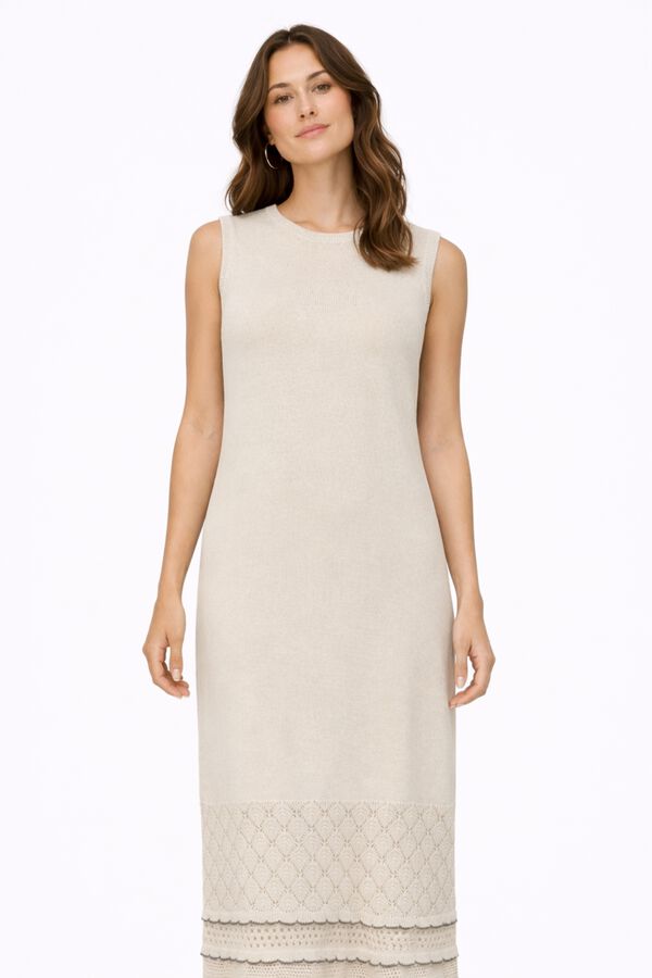 Vila Organic cotton jersey long dress Ivory