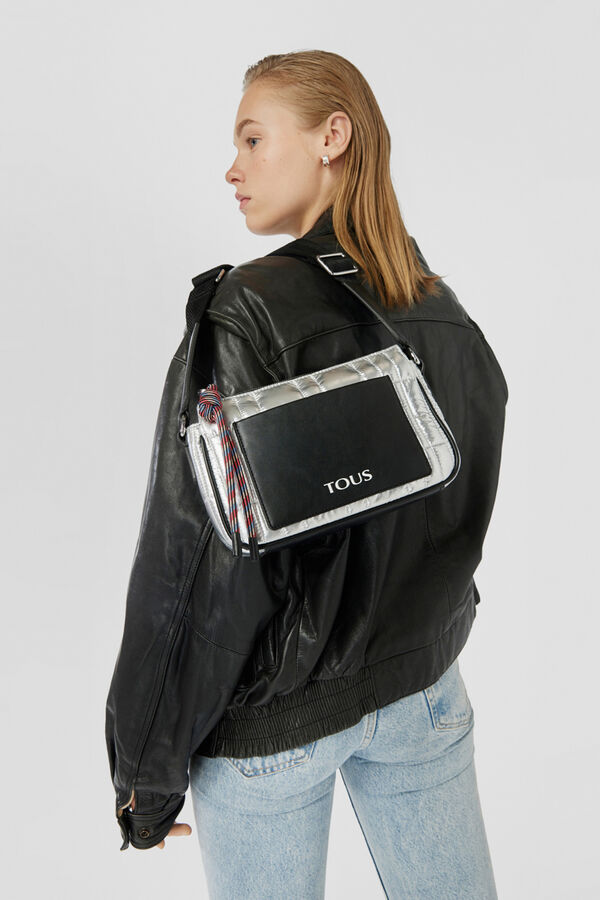 Tous Bandolera mediana plateada TOUS Empire Padded Gris