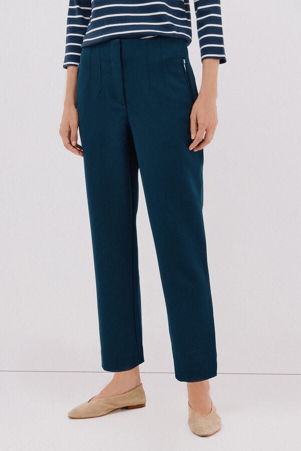 Cortefiel Zippered pants Navy