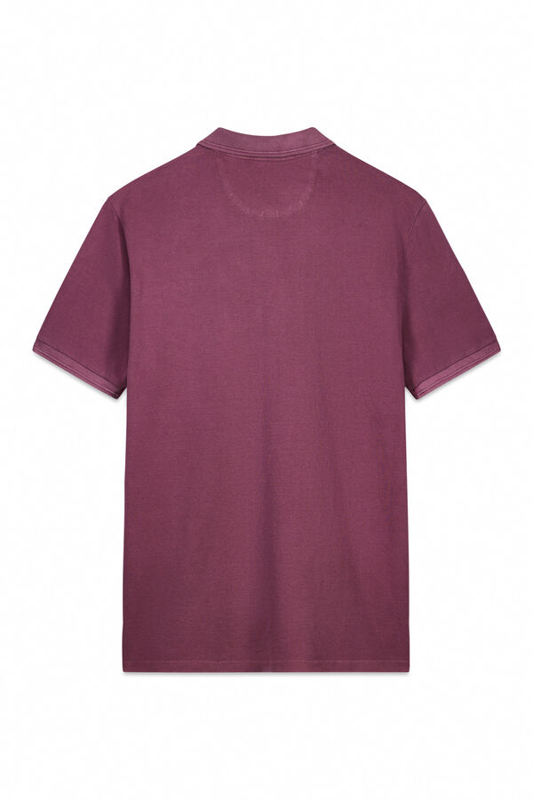 OOTO Polo piqué lavado bordado avión Vino