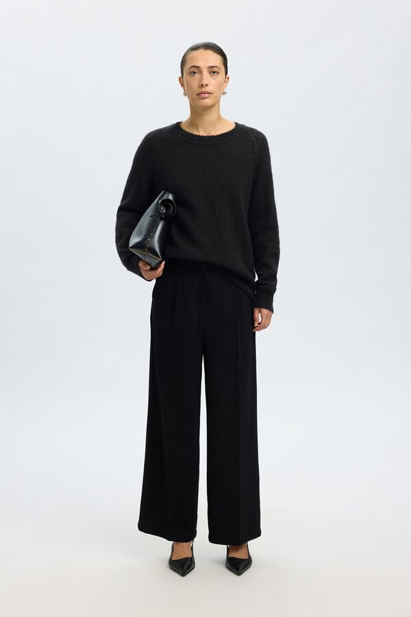 Selected Camisola de l&atilde; e alpaca Preto