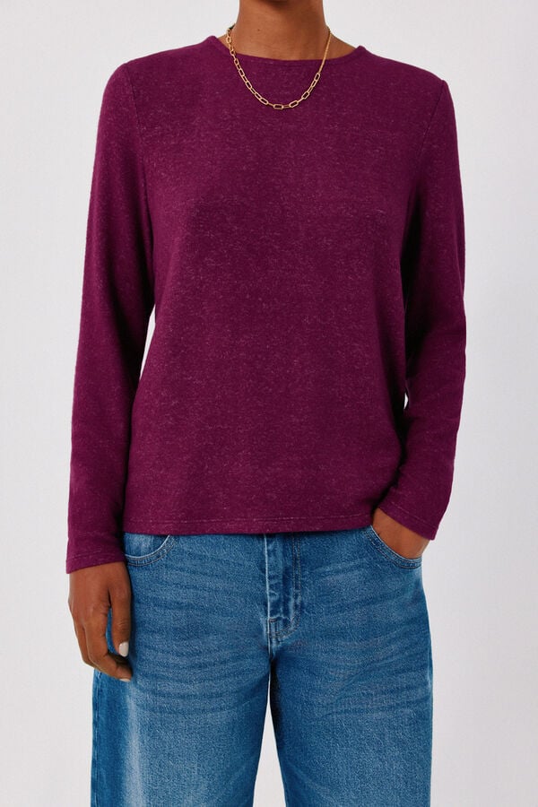 Cortefiel Soft basic T-shirt Maroon