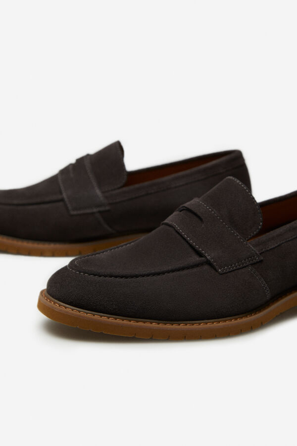 Cortefiel Rubber sole loafer Grey