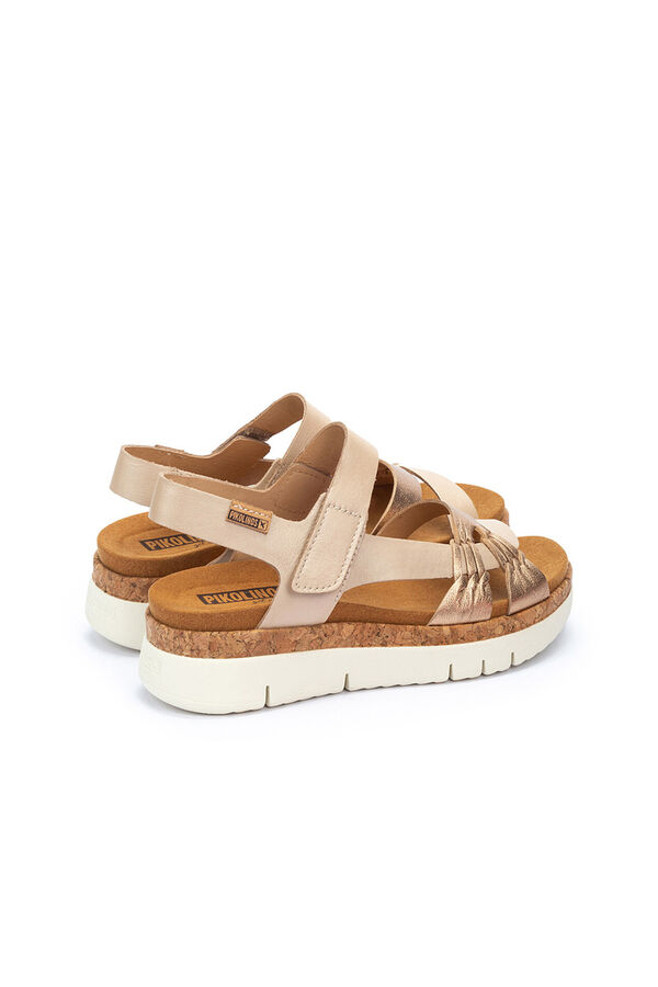 Pikolinos Sand&aacute;lias com fecho aderente para mulher Dourado