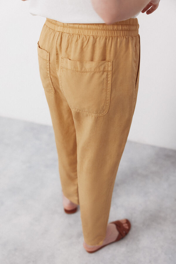 Cortefiel Tencel fluid trousers Gold