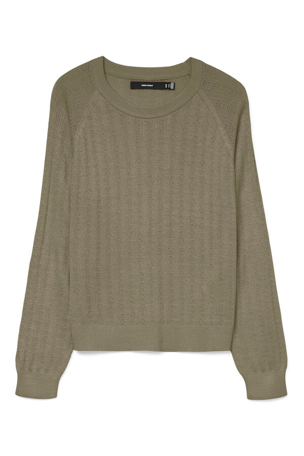 Vero Moda Suéter de malha fina de malha manga comprida Verde
