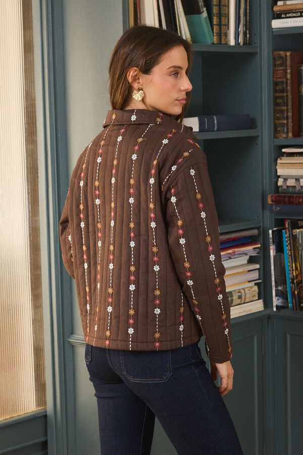 Pol&iacute;n Et Moi Floral jacket DIVINE Brown