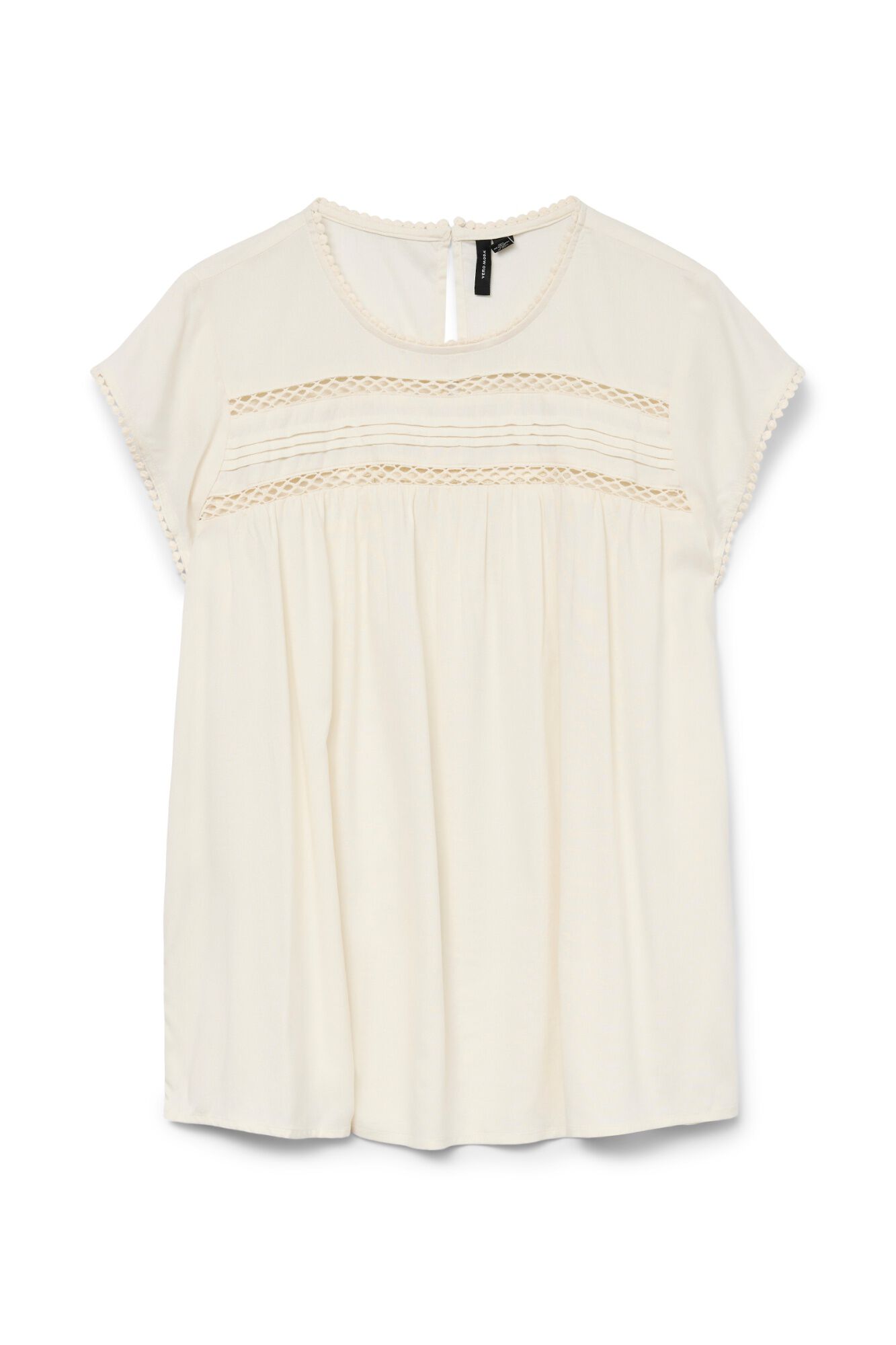 Vero Moda Top manga curta com detalhes de renda