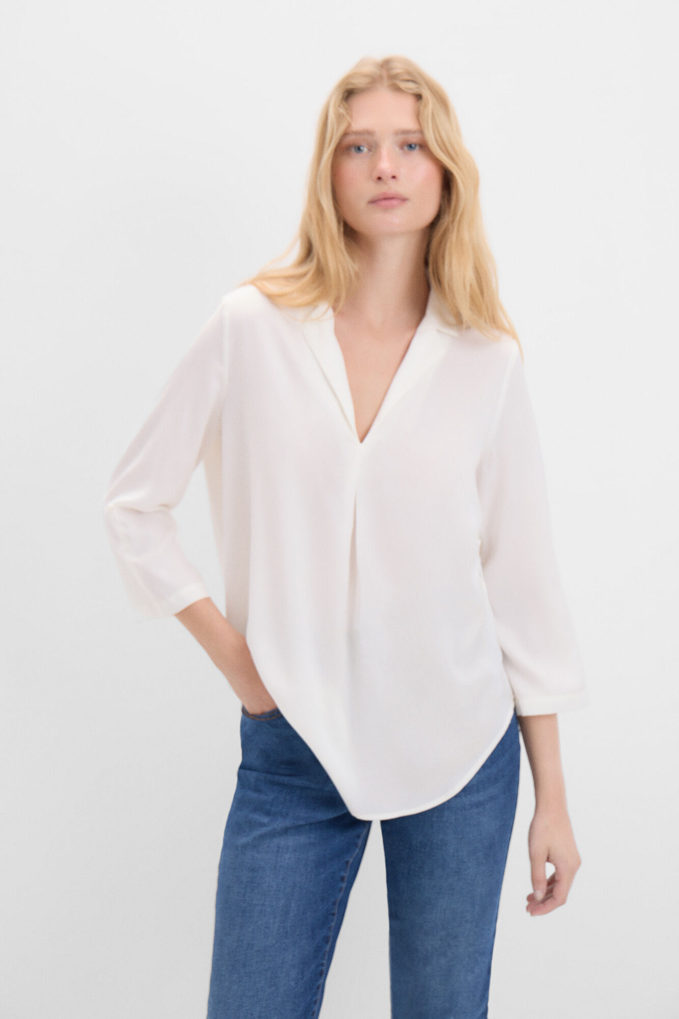 Blusas blancas mujer cortefiel sale