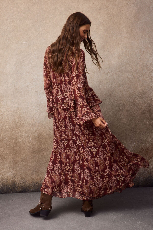 Slowlove Printed fluid dress Printed red