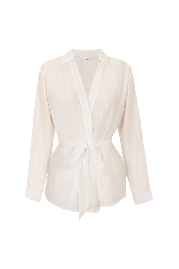 Cortefiel Lightweight wrap blouse White